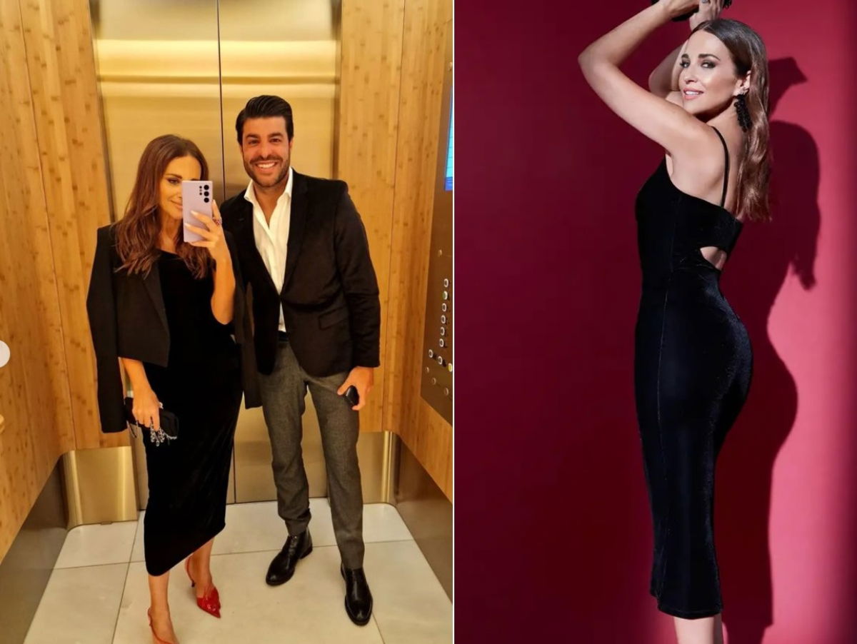 vestido midi de terciopelo