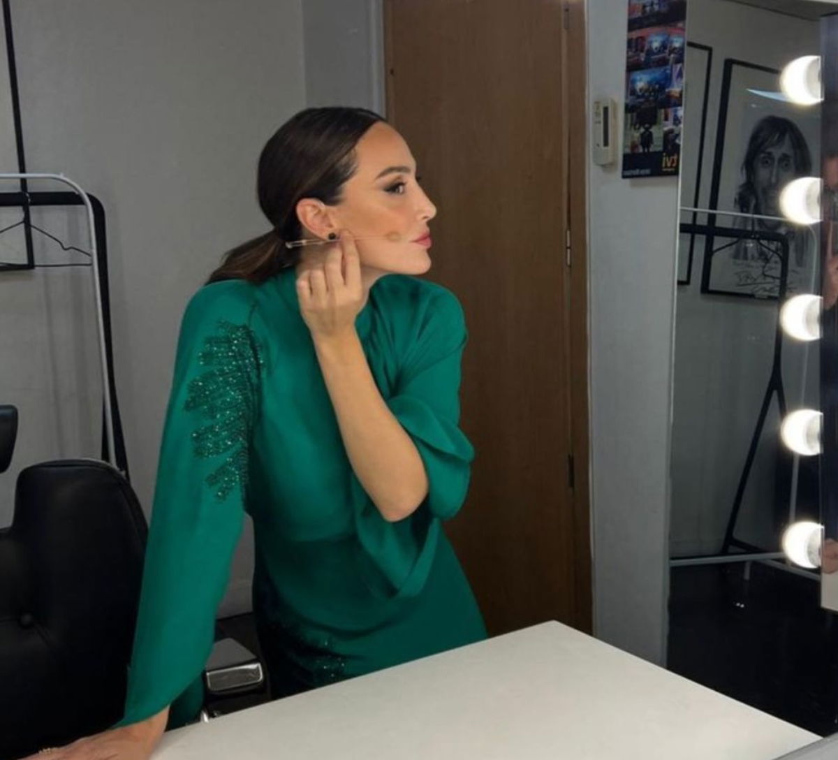 Vestido verde elegante para las fiestas