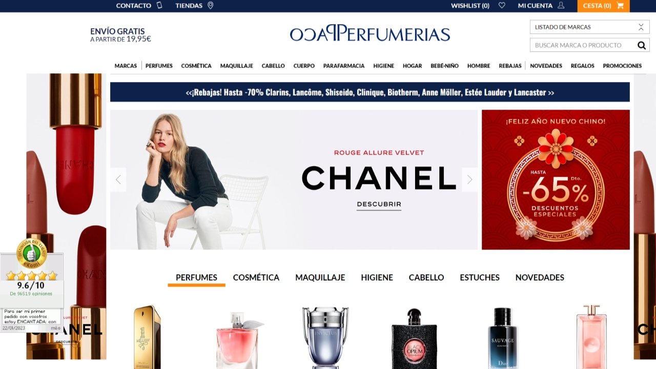 Tienda online Paco Perfumerías