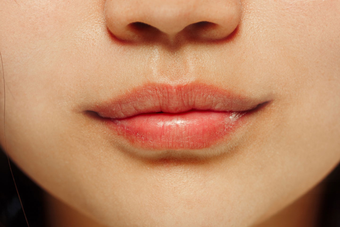 primer plano de labios de aspecto natural