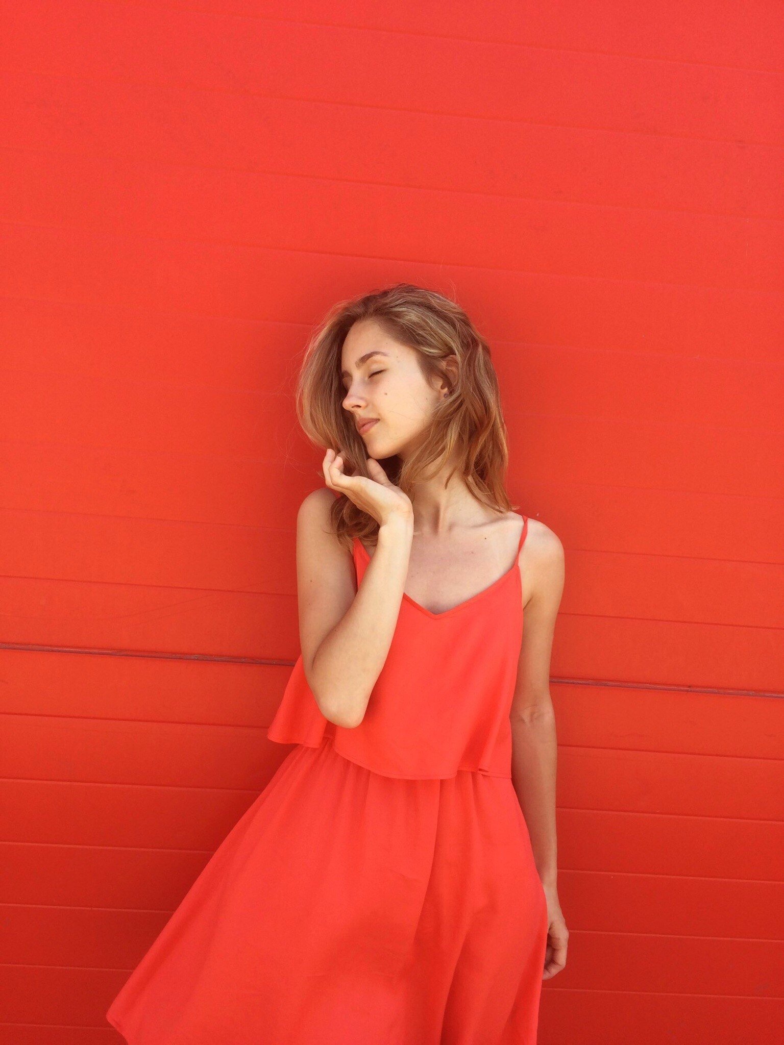 vestido monocolor rojo