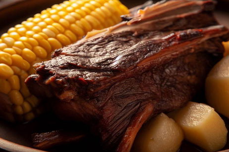 Receta de costillas con papas y maíz, un plato típico de la cocina canaria Receta de costillas con papas y maíz, un plato típico de la cocina canaria