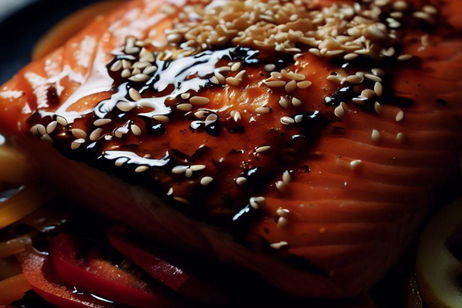 Salmón al horno con pimiento rojo, receta paso a paso Salmón al horno con pimiento rojo, receta paso a paso