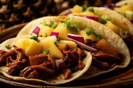 Receta de tacos al pastor con piña y queso Receta de tacos al pastor con piña y queso