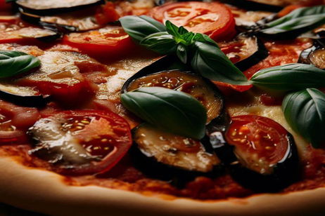 Pizza de berenjena con tomate, receta paso a paso