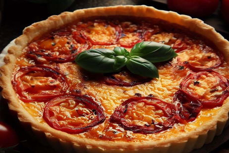 Quiche de tomate, mozzarella y albahaca, receta paso a paso