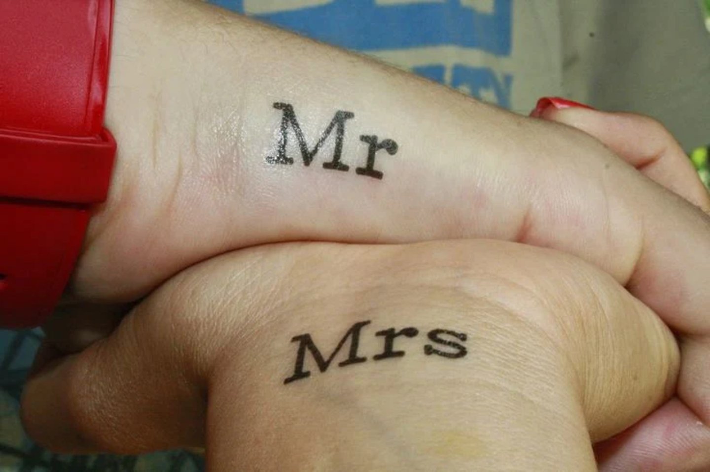 tatuaje de parje Mr y Mrs