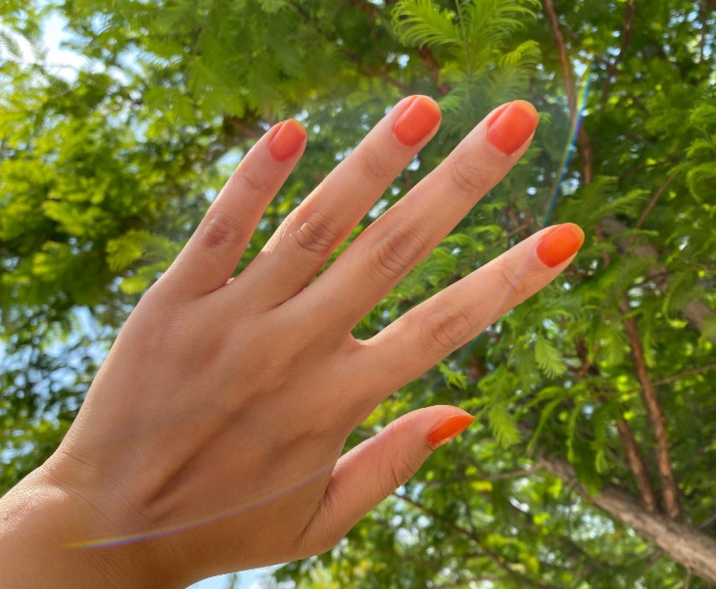 manicura coreana naranja