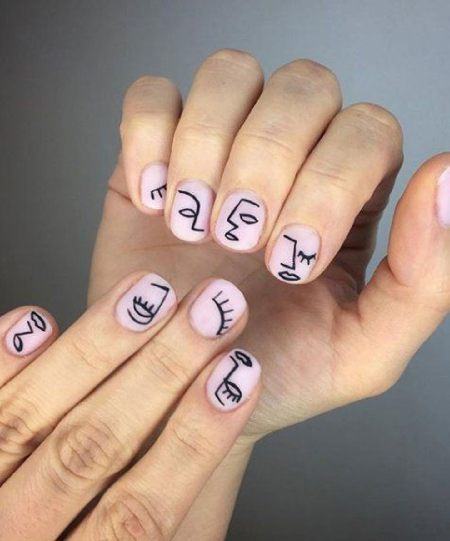 manicura stickers forma de cara