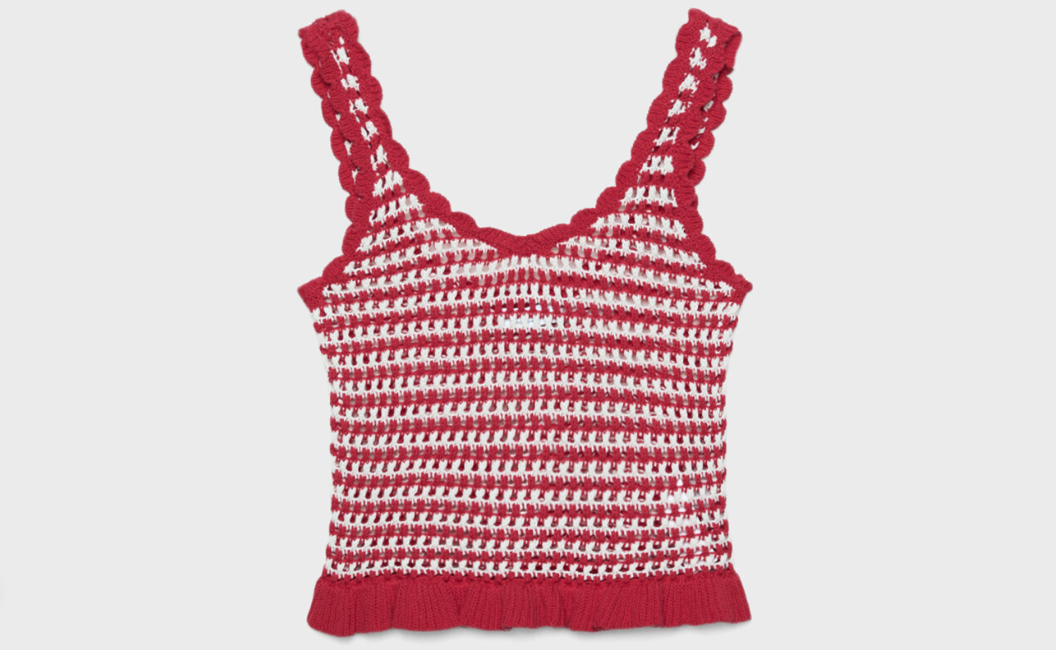 top crochet volantes stradivarius