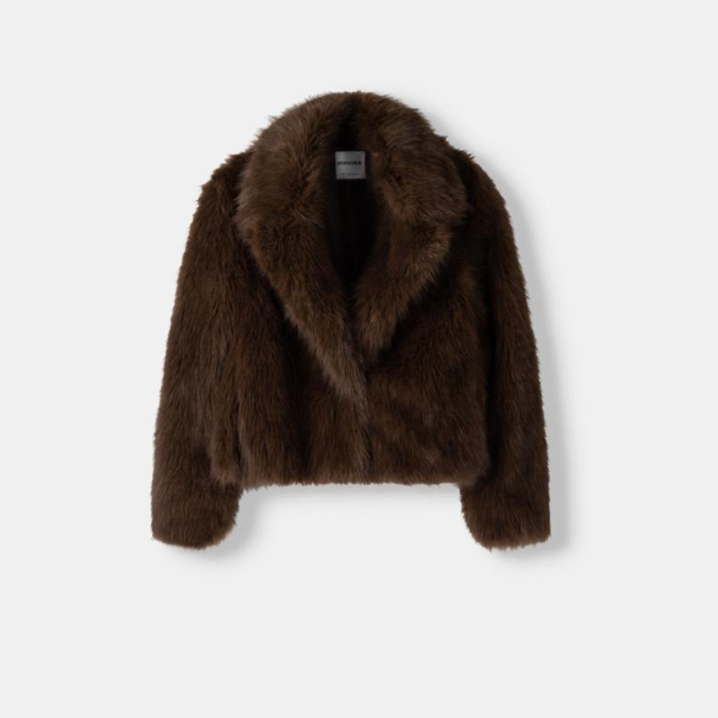 cazadora de pelo sintetico bershka color marron