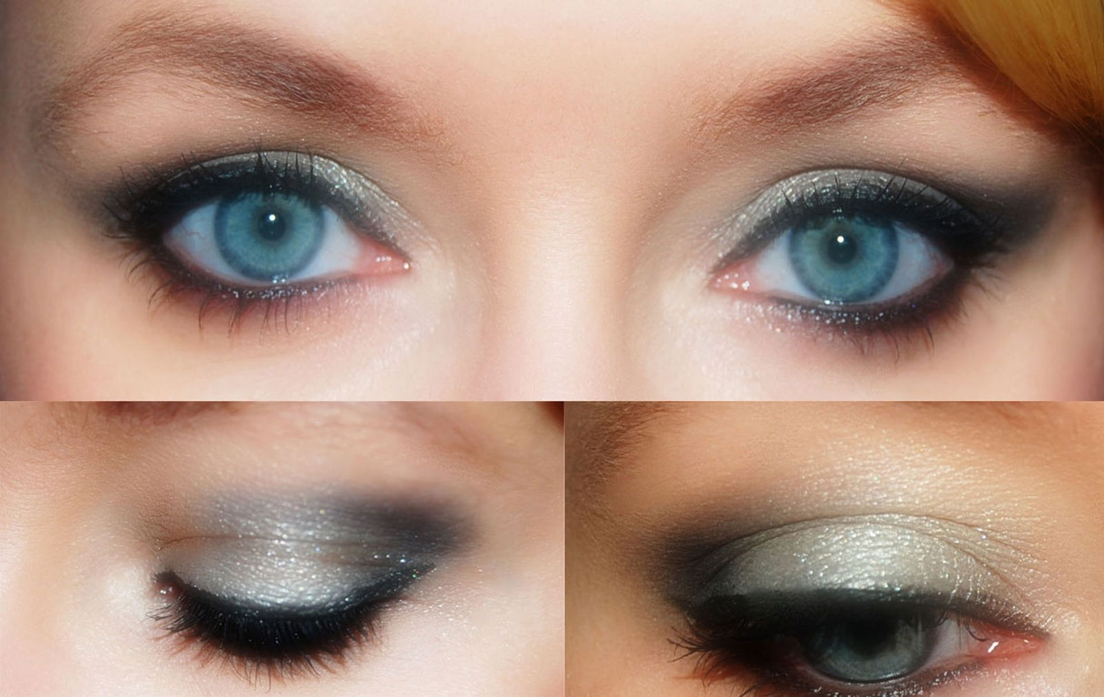 smokey eye en tonos plateados y frios