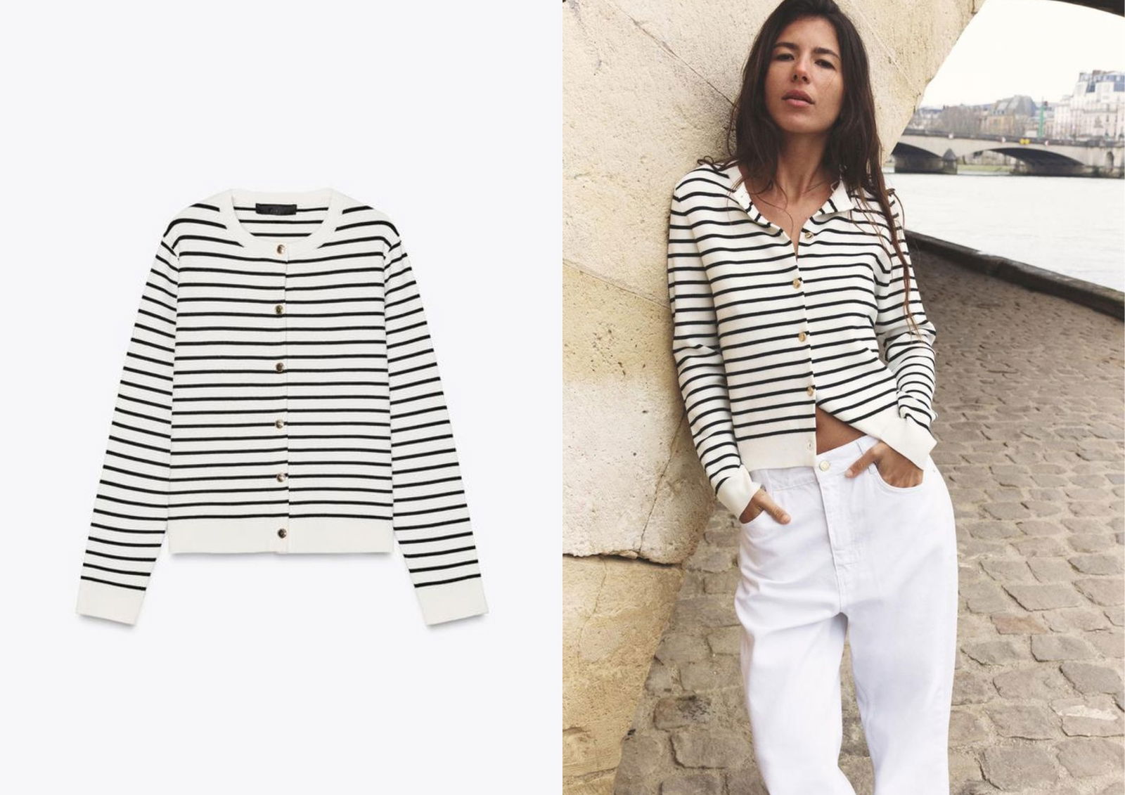Chaqueta punto rayas ZARA