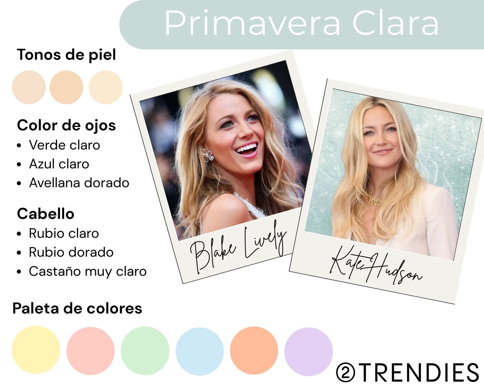 Colorimetría primavera clara