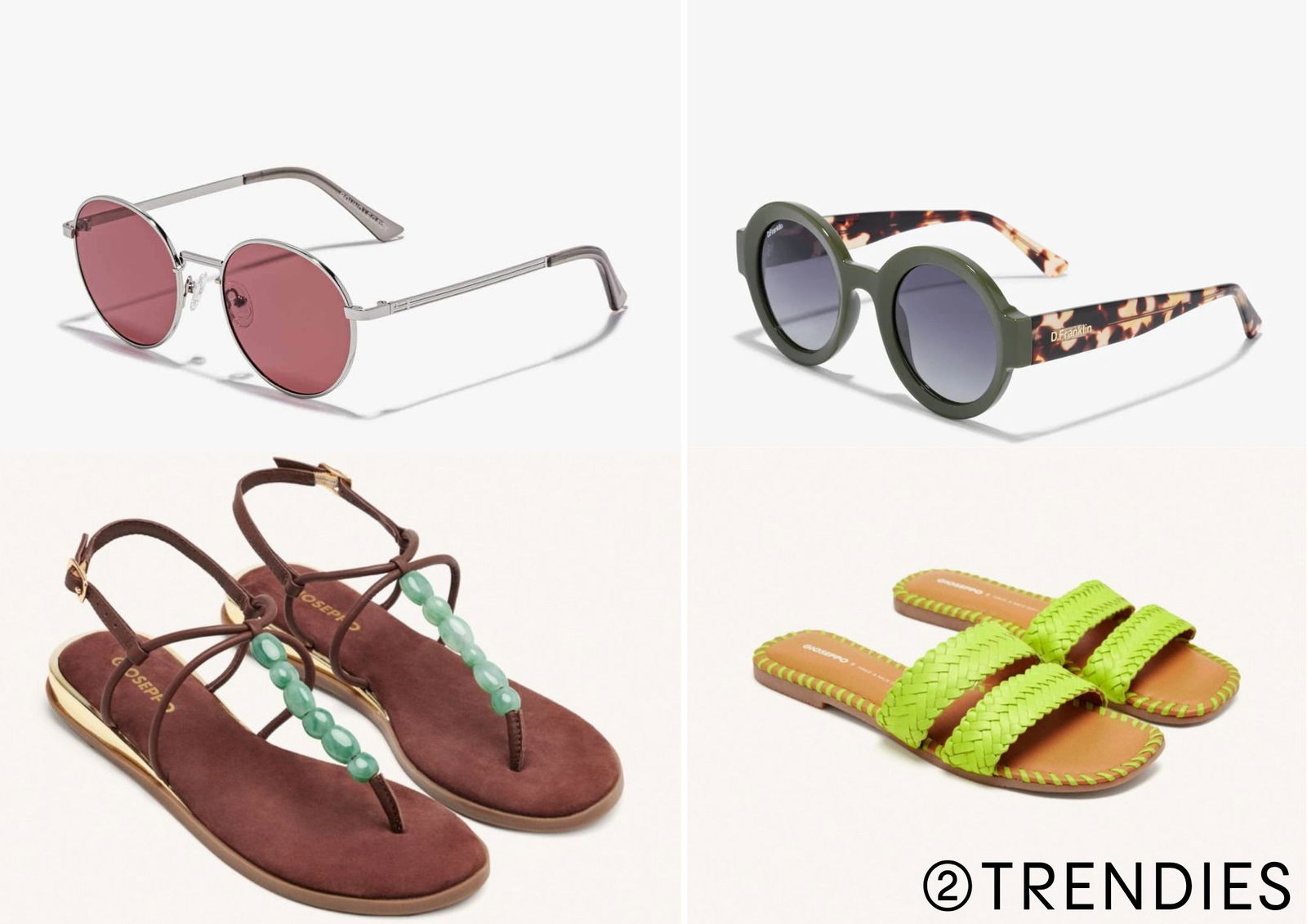 D.Franklin y Gioseppo, gafas y sandalias