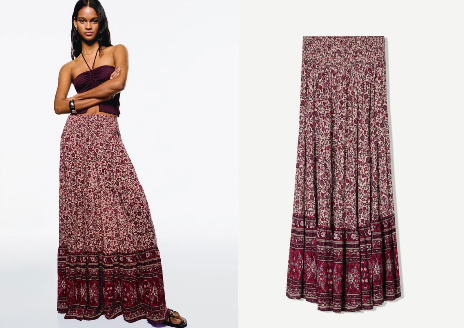 Faldas tendencia 2025 faldas para mujeres altas Falda boho Bershka