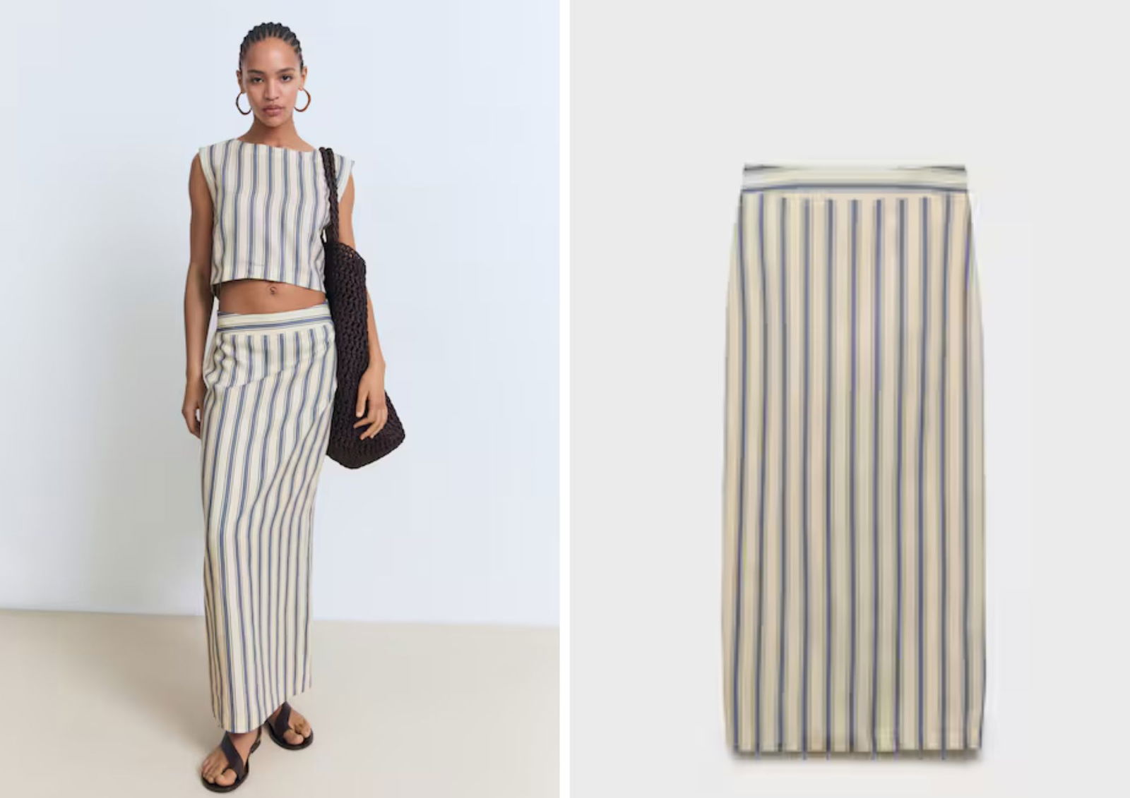 Faldas tendencia 2025 faldas para mujeres altas Falda rayas Mango