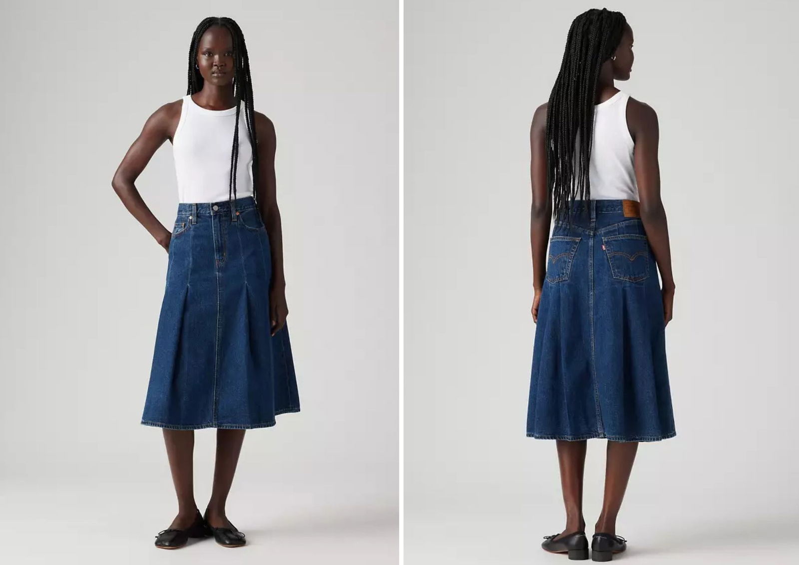 chica con falda levis. chica con falda vaquera