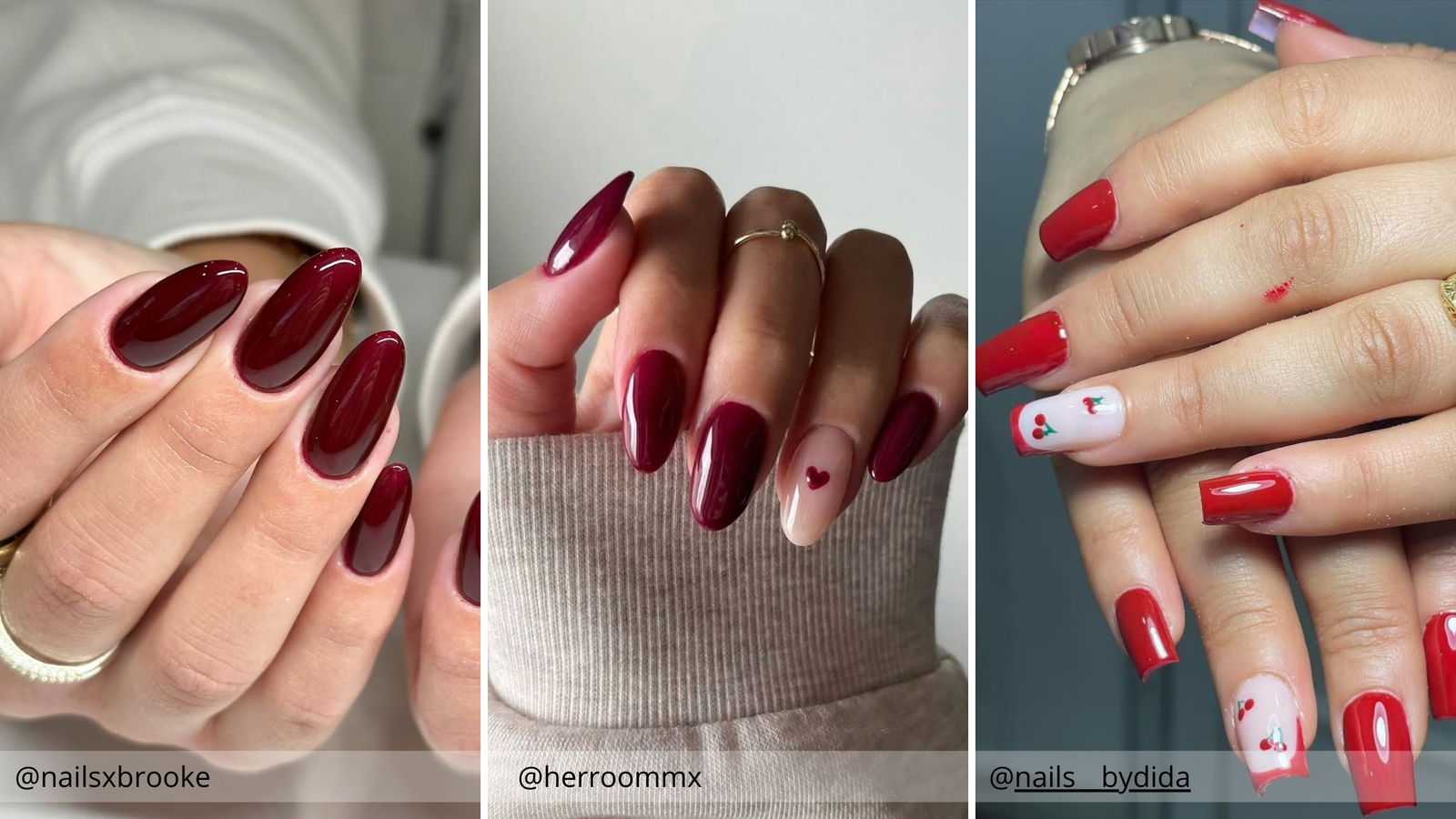 manicura rojo cereza