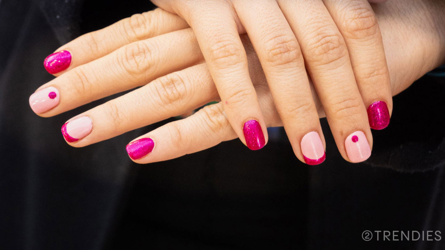 uñas cortas rosas