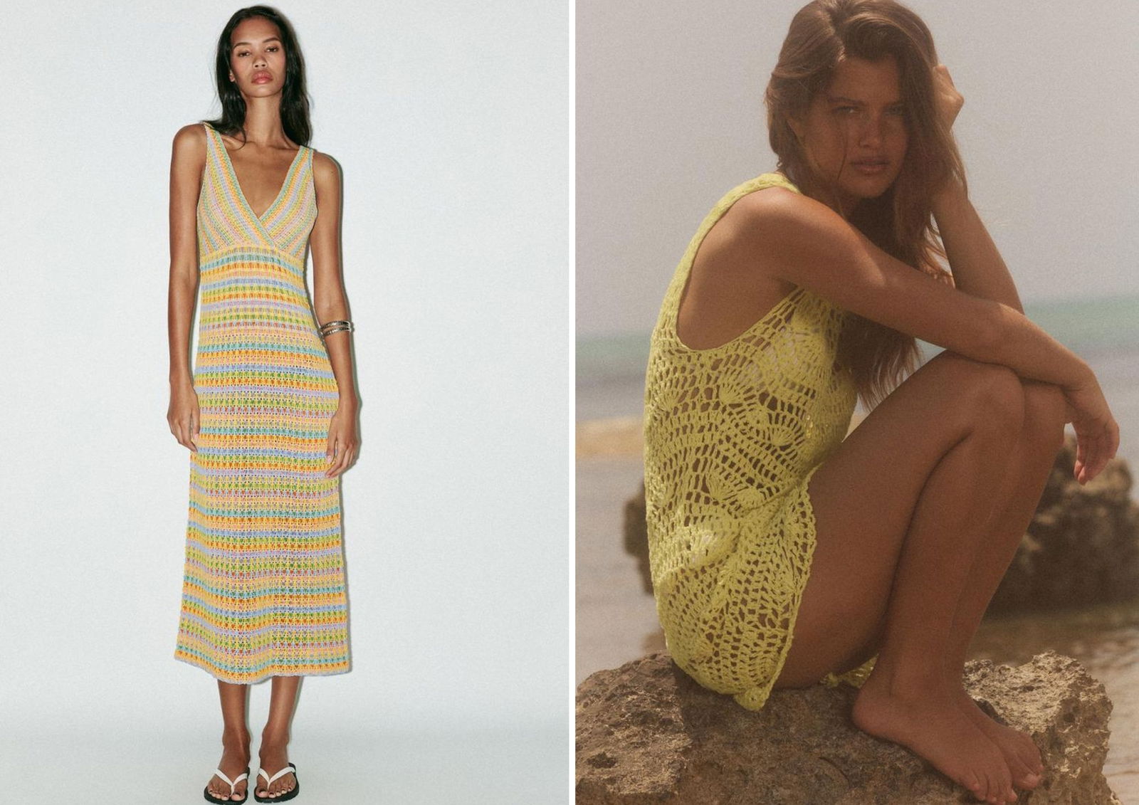vestidos crochet zara