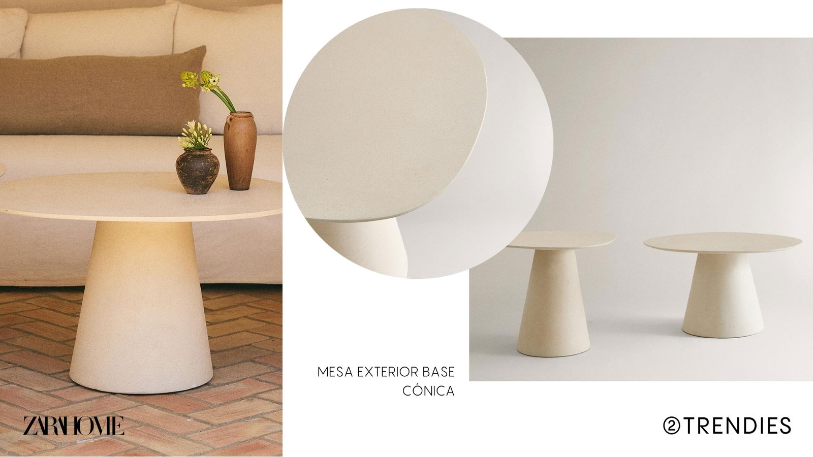 MESA EXTERIOR BASE CÓNICA