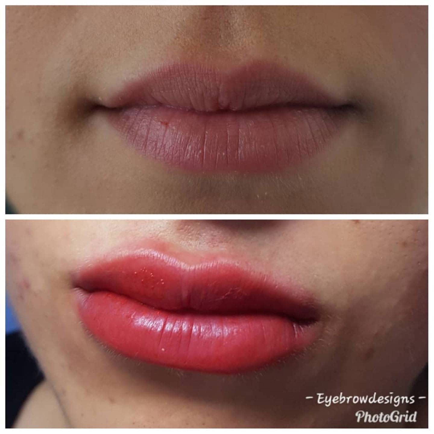 Labios mordidos maquillaje