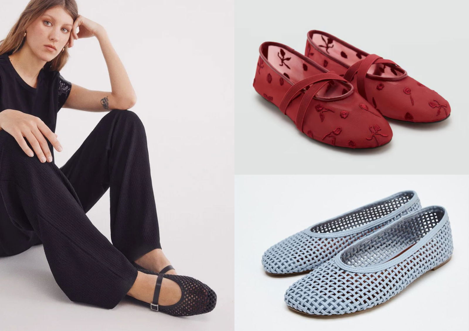 Bailarinas segunda piel SPRINGFIELD, MANGO y ZARA