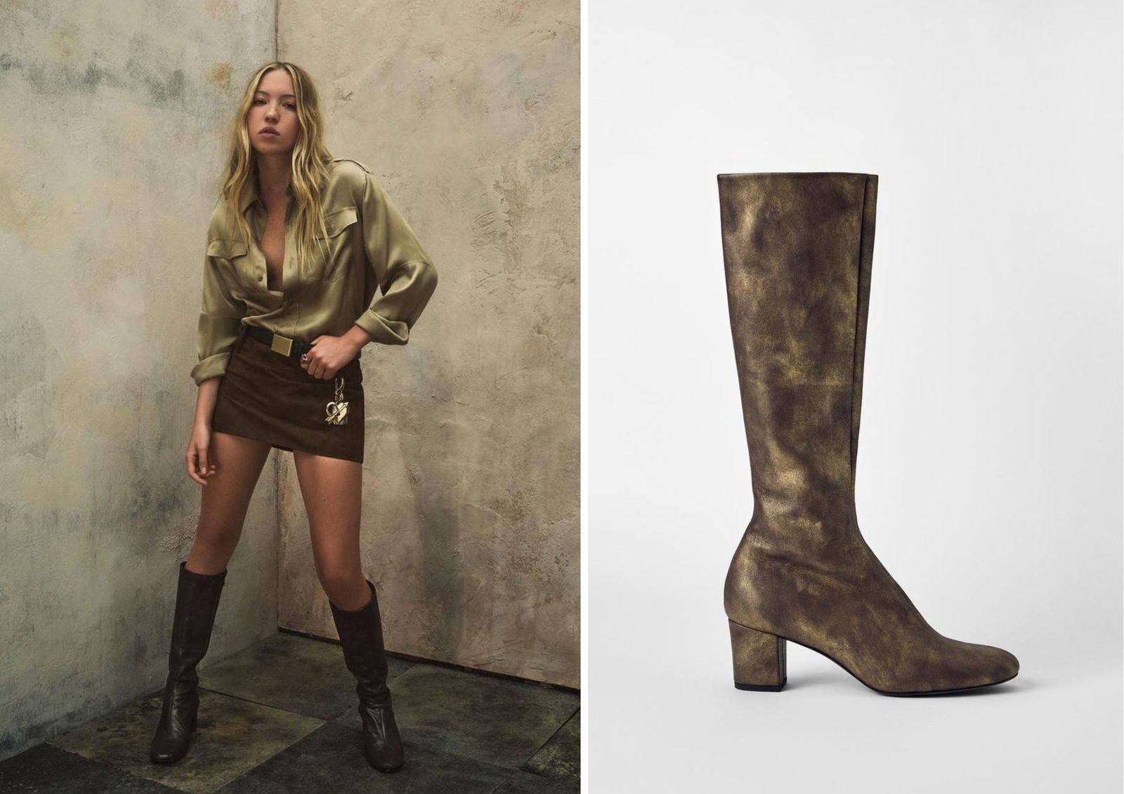 Botas tacón piel KATE MOSS X ZARA