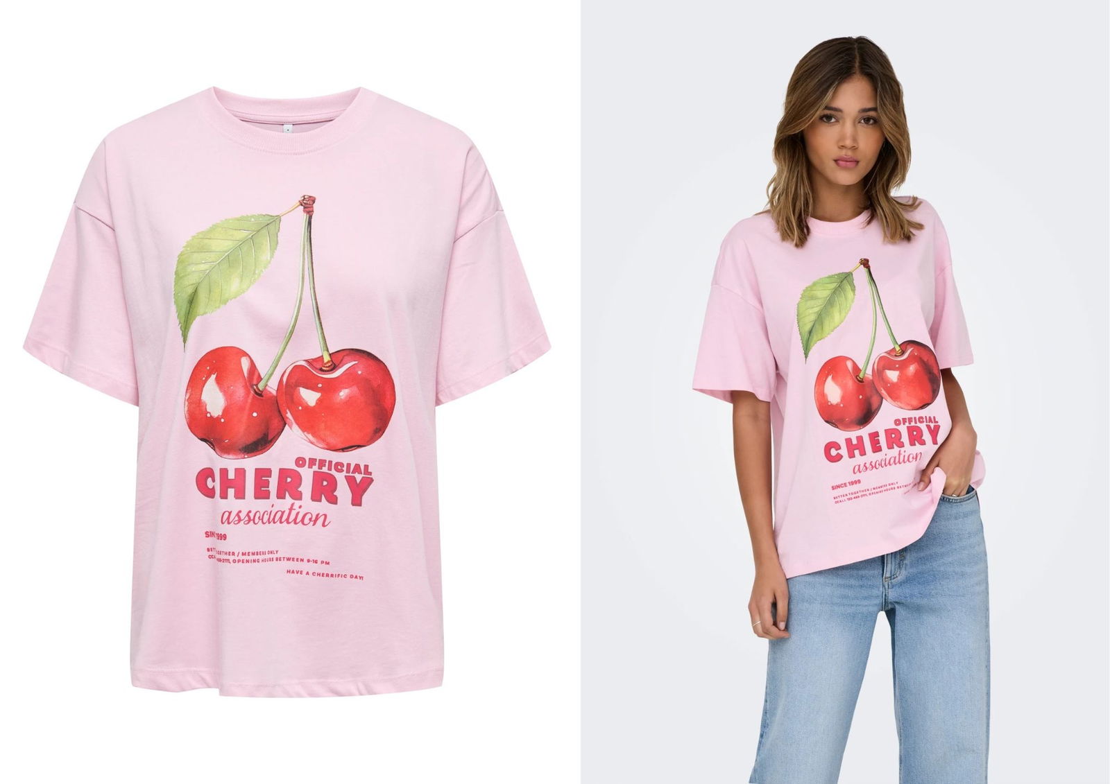 Camiseta frutas cerezas ONLY