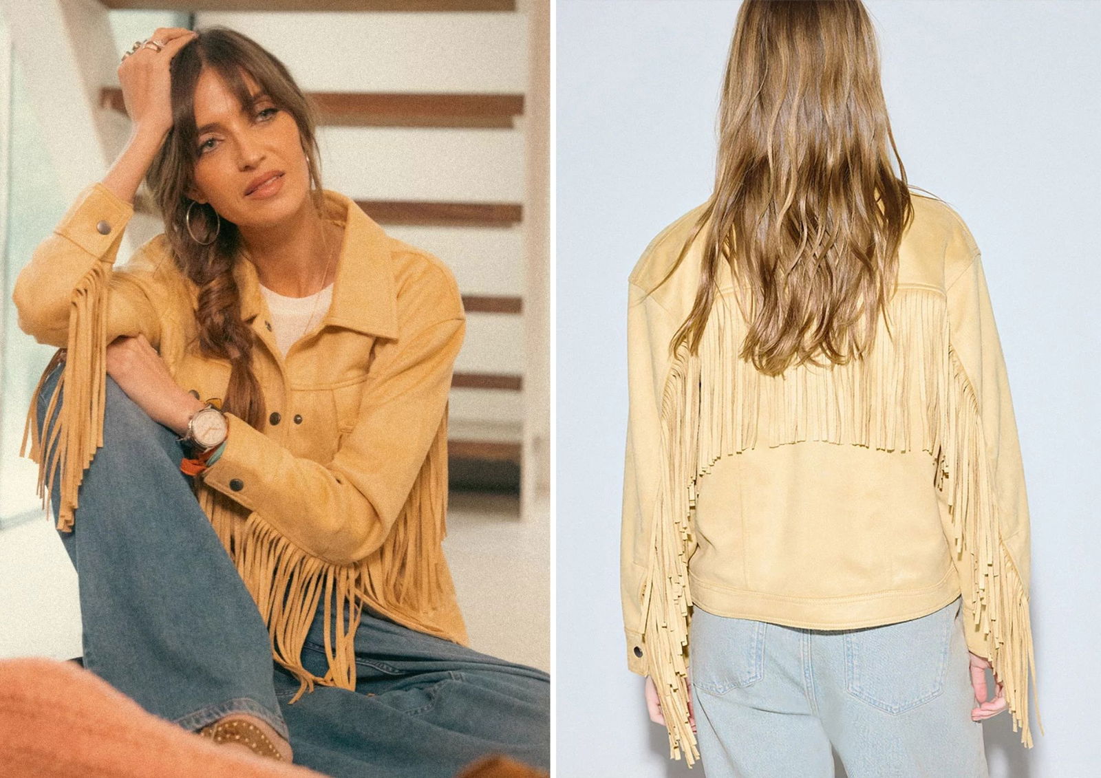 Cazadora efecto ante flecos SLOWLOVE