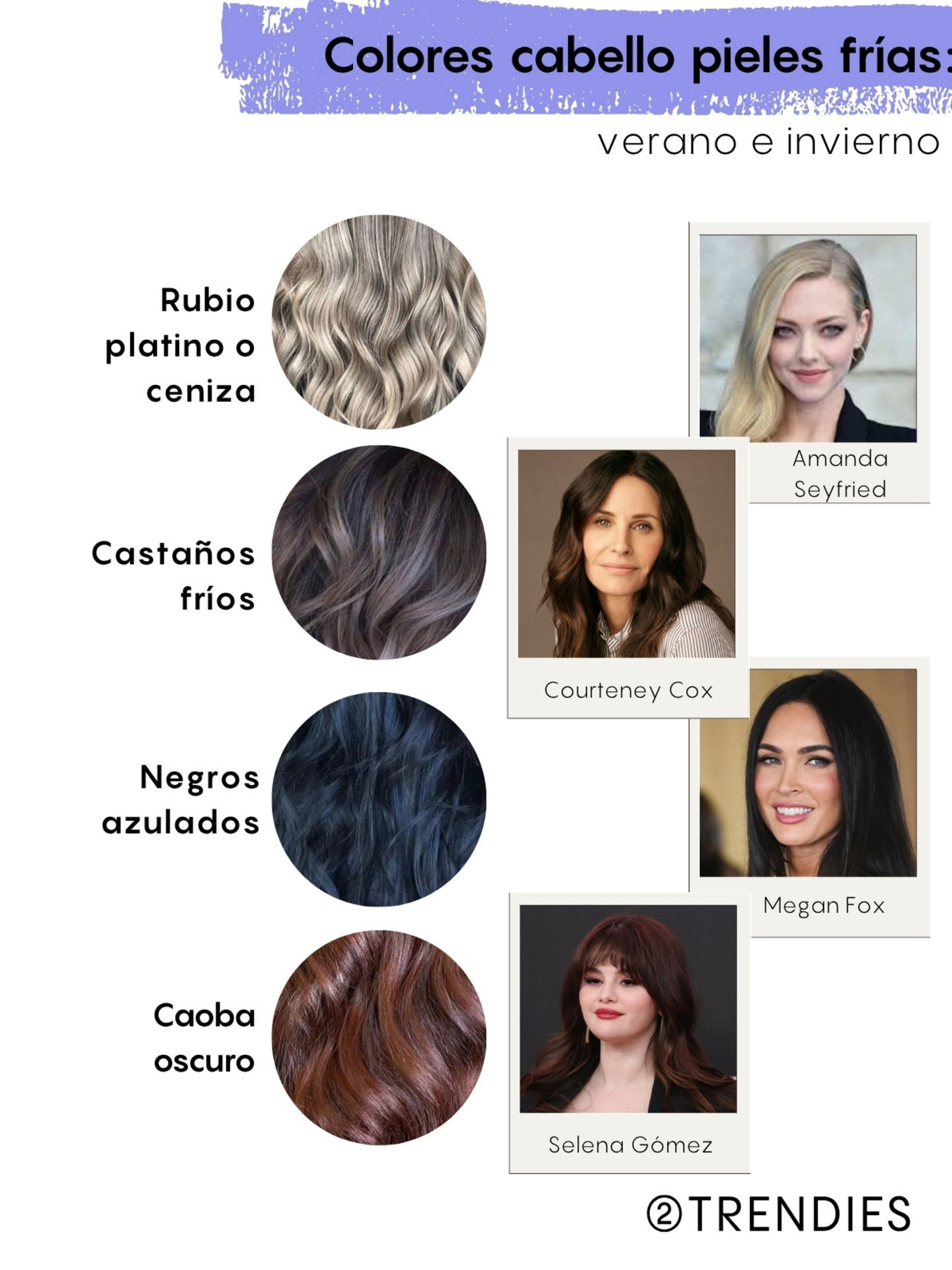 Colorimetría cabello pieles frías