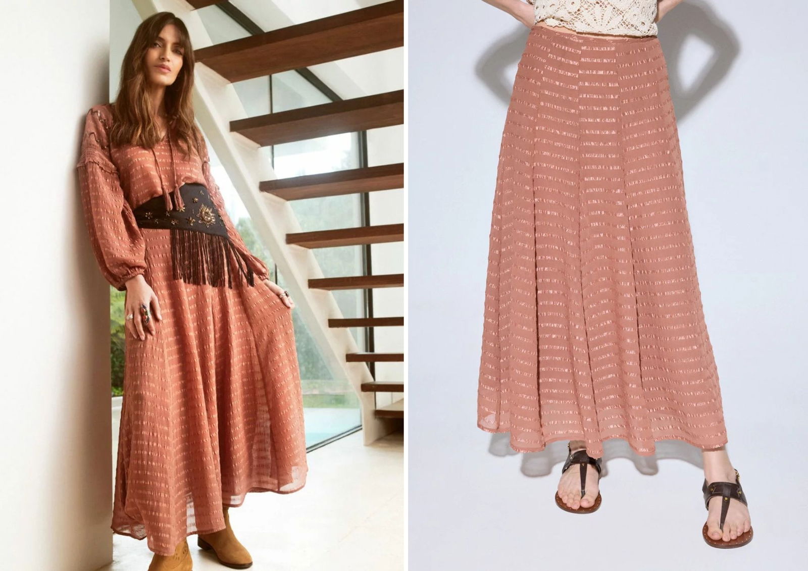 Falda de jaquard de rayas SLOWLOVE