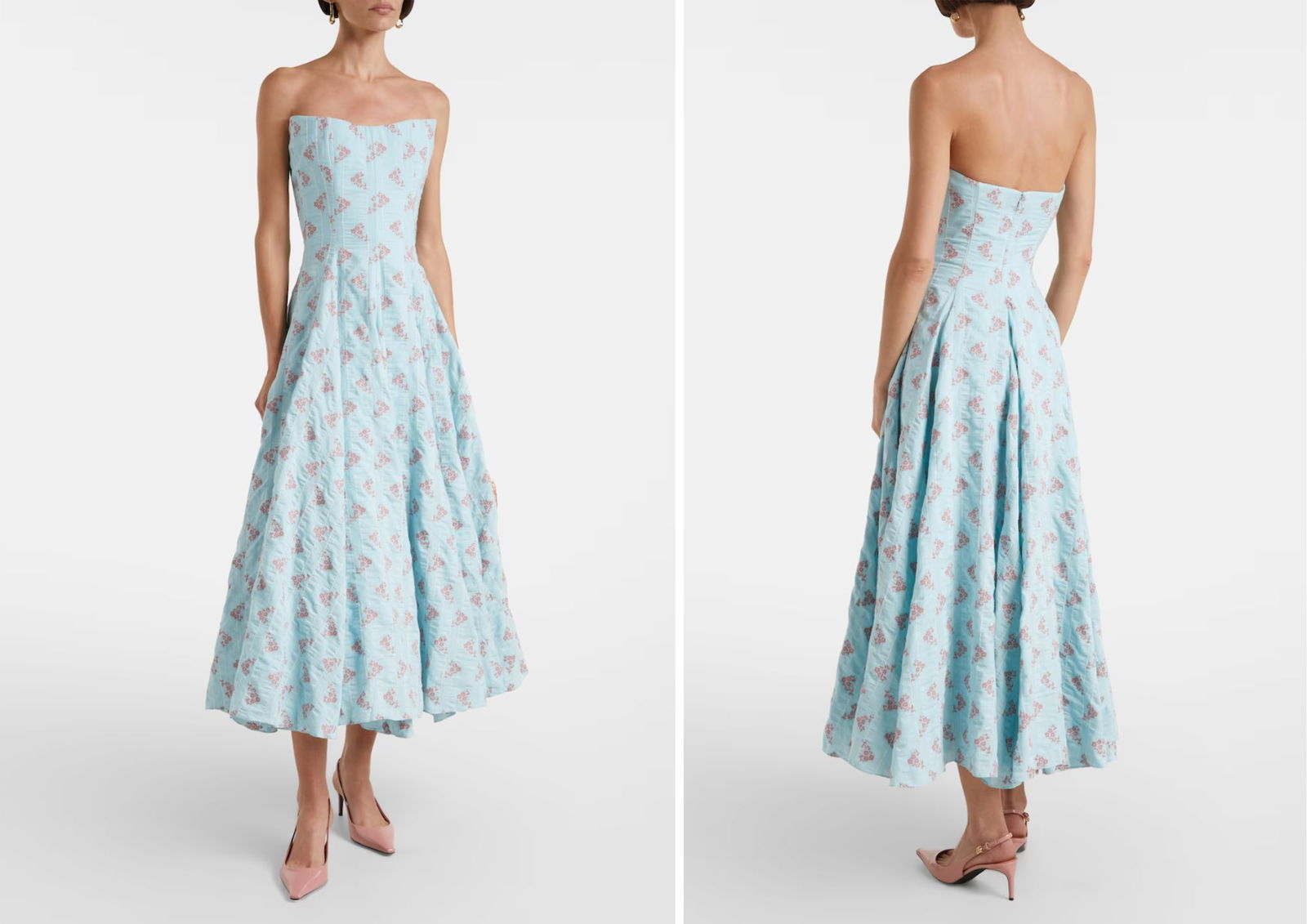 MARKARIAN Vestido midi Rousseau floral en mezcla de algodón