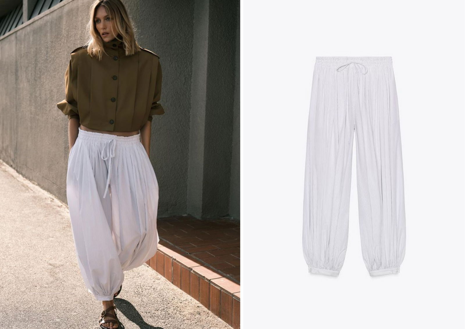 Pantalón bombacho rayas ZARA