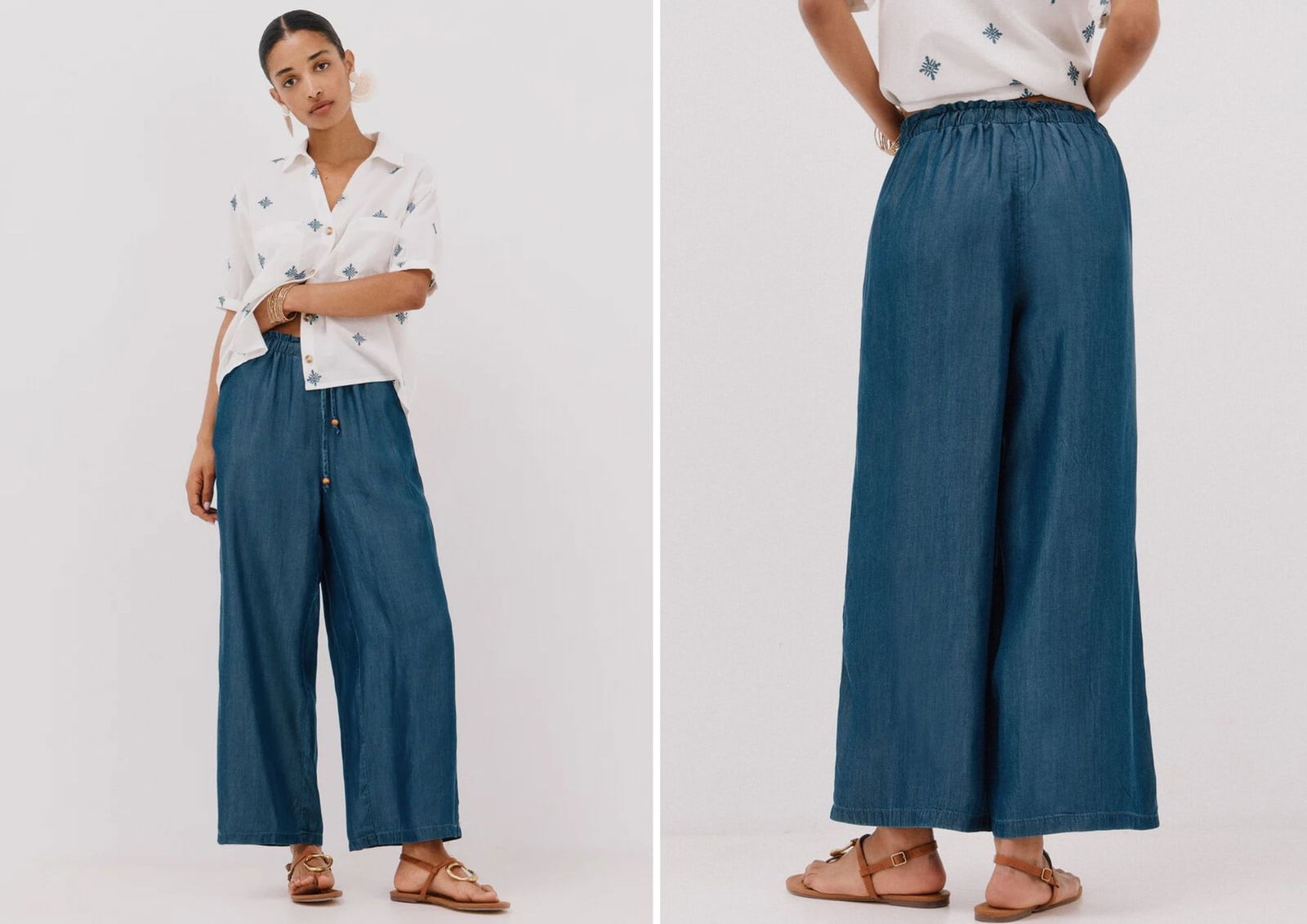 Pantalón Tencel Palazzo CORTEFIEL