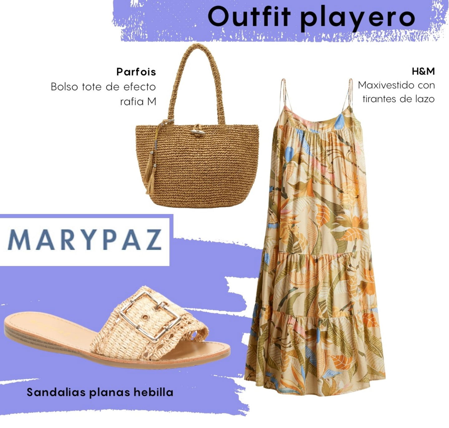 Look playero con sandalia plana Mary Paz