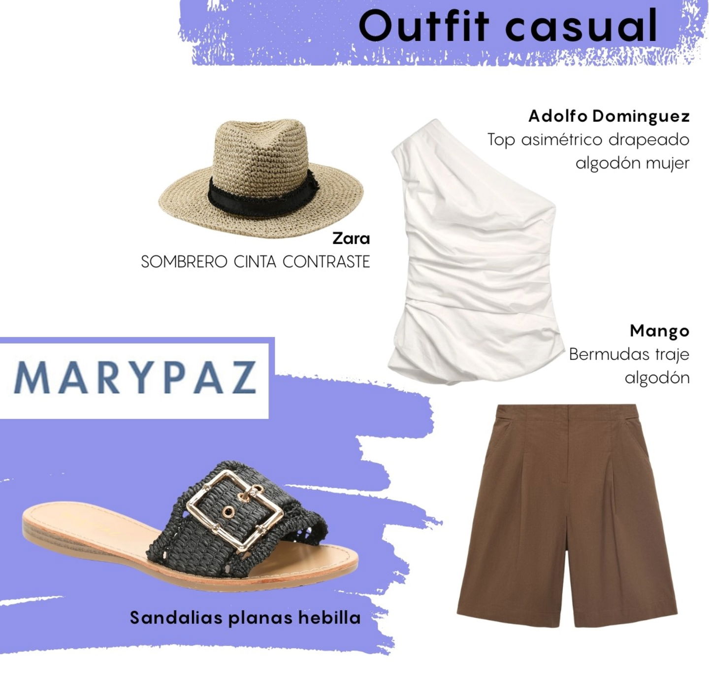 Look casual con sandalia plana de Mary Paz