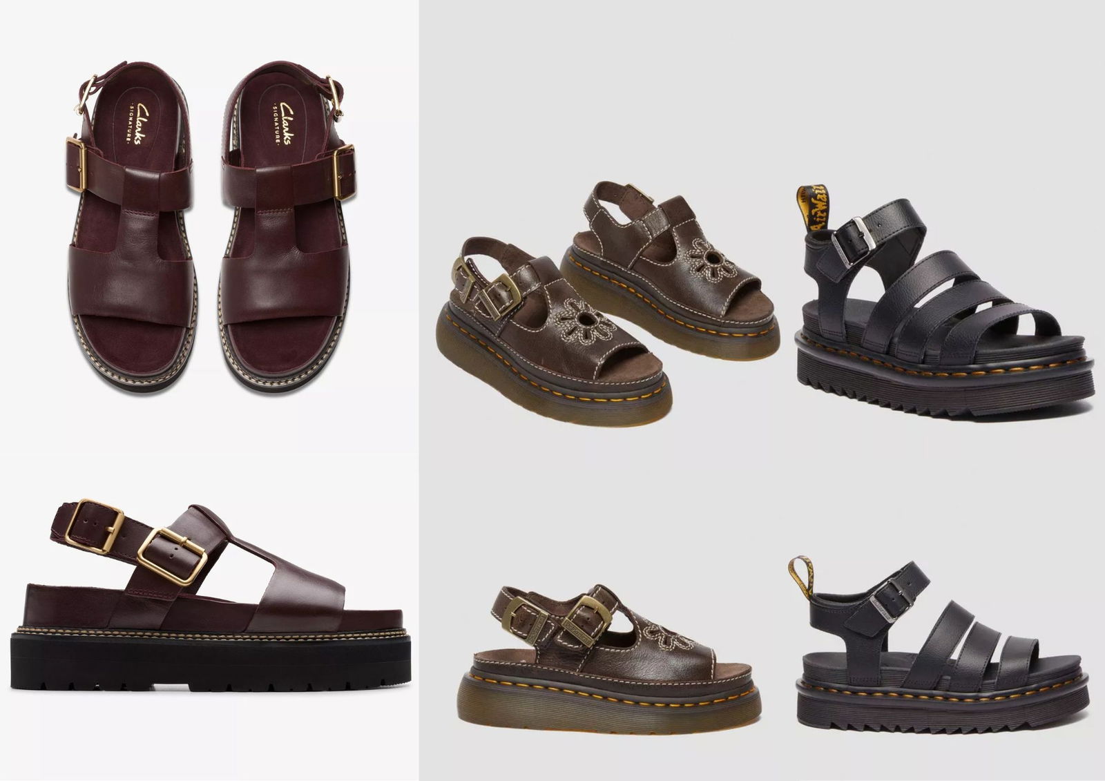 Sandalias chunky CLARKS y DR. MARTENS