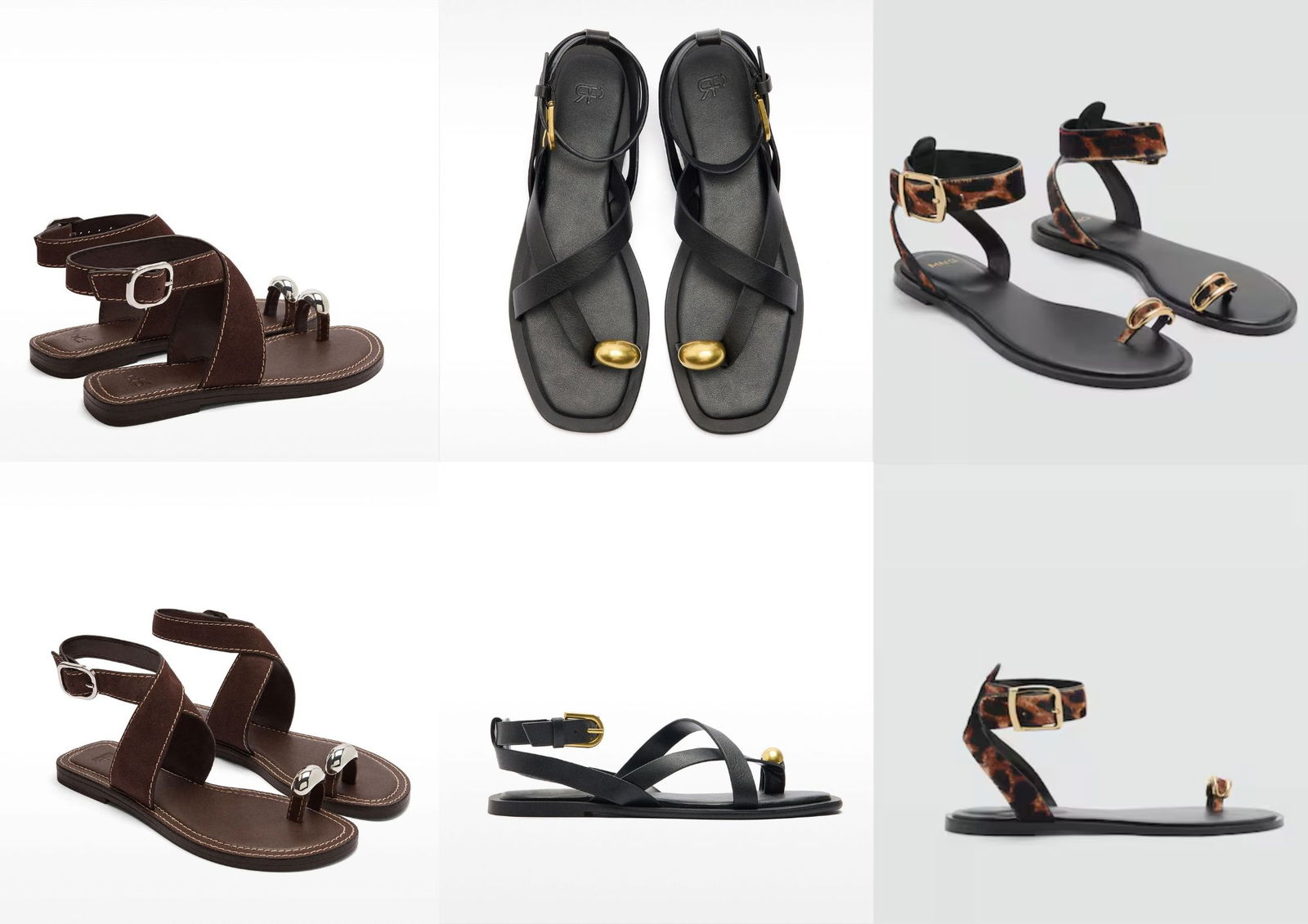 Sandalias toe ring PARFOIS y MANGO