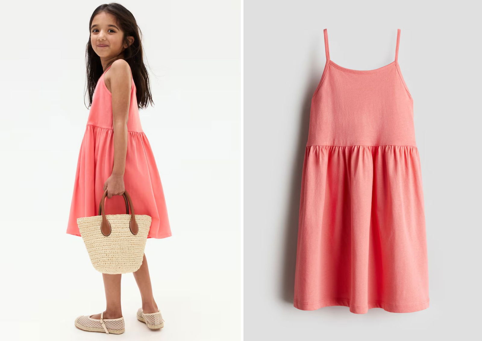 Vestido algodón rosa H&M