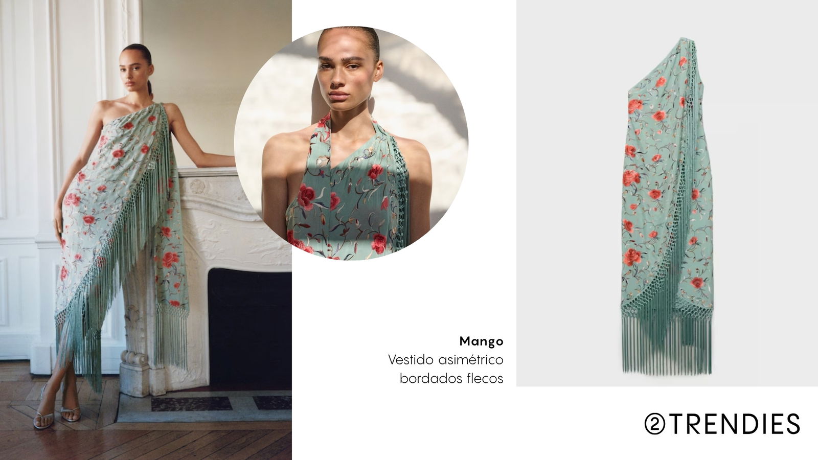 Vestido flecos Mango