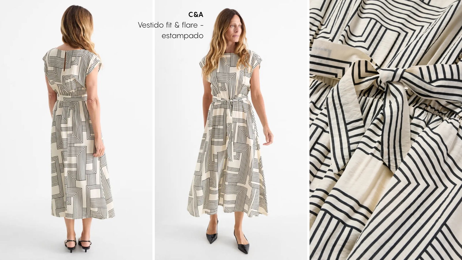 Vestido midi estampado C&A
