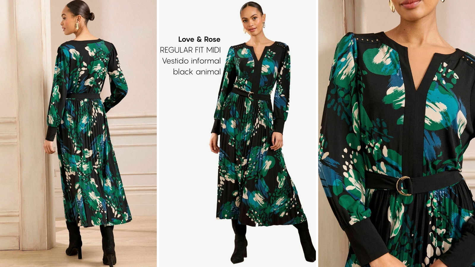 Vestido estampado midi Love&Rose