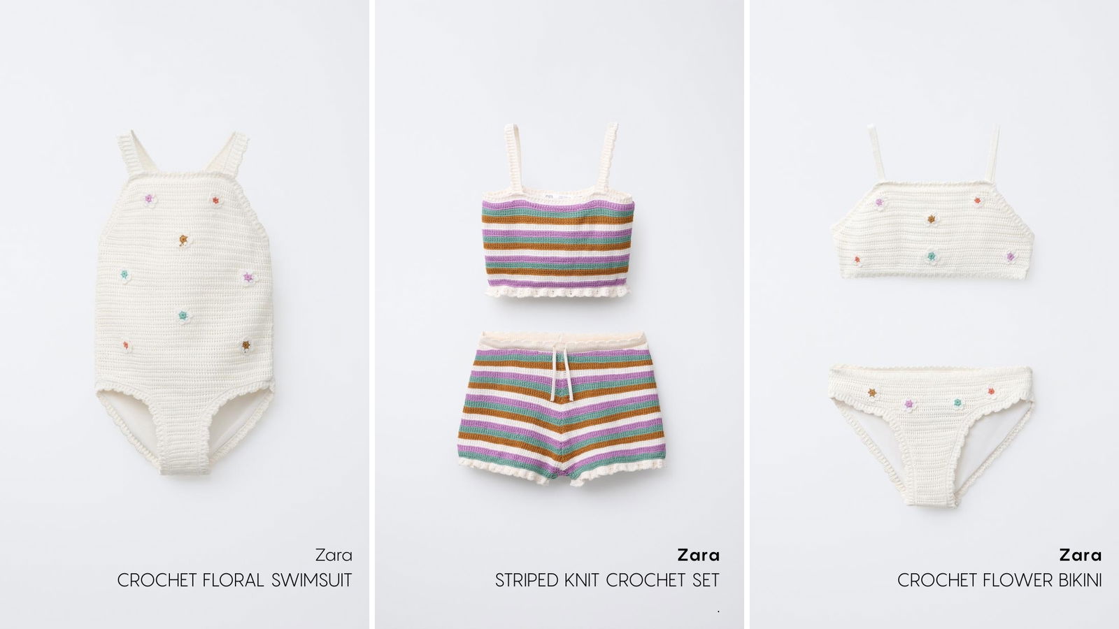 Zara- colección crochet baño niños- ejemplos