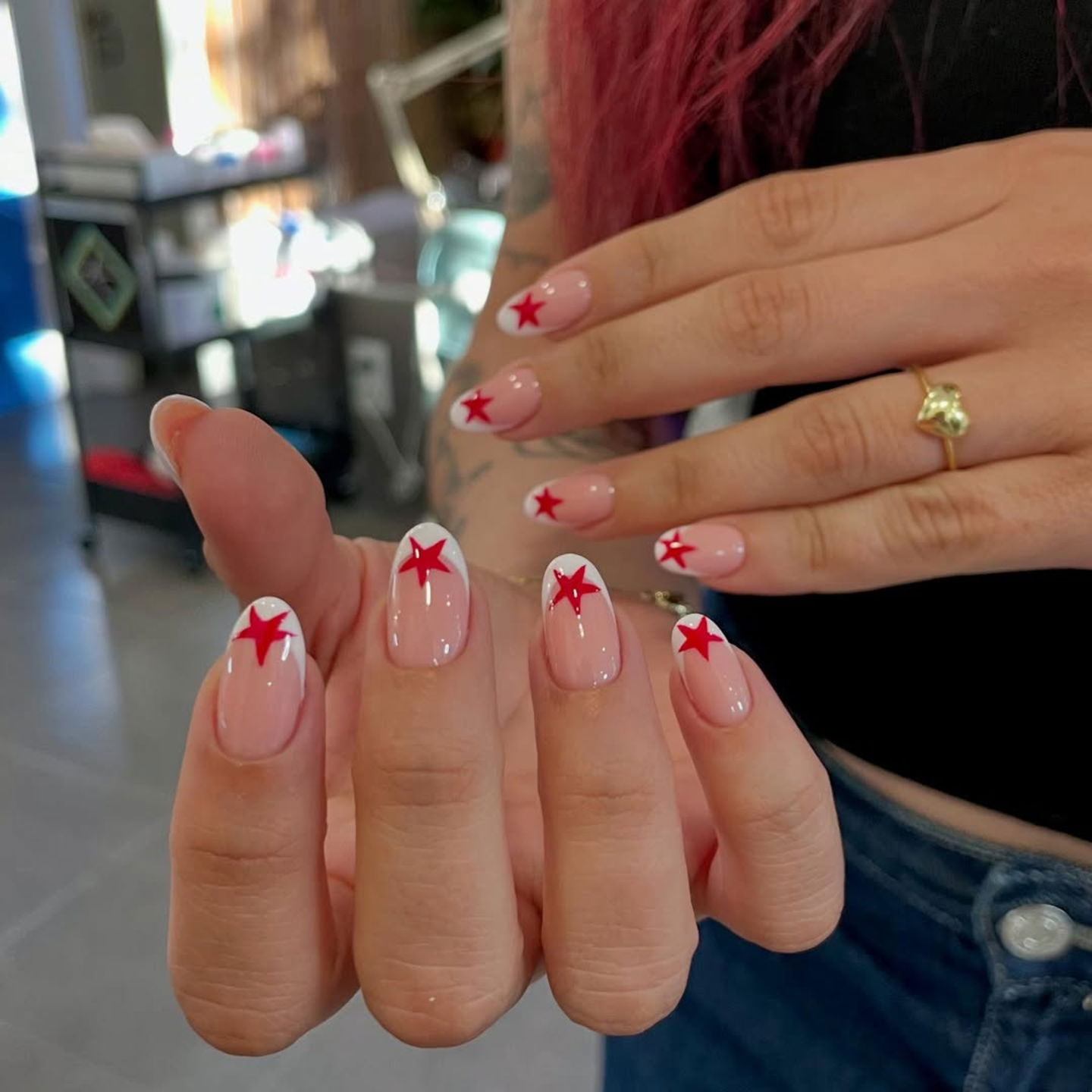 Manicura francesa estrellas