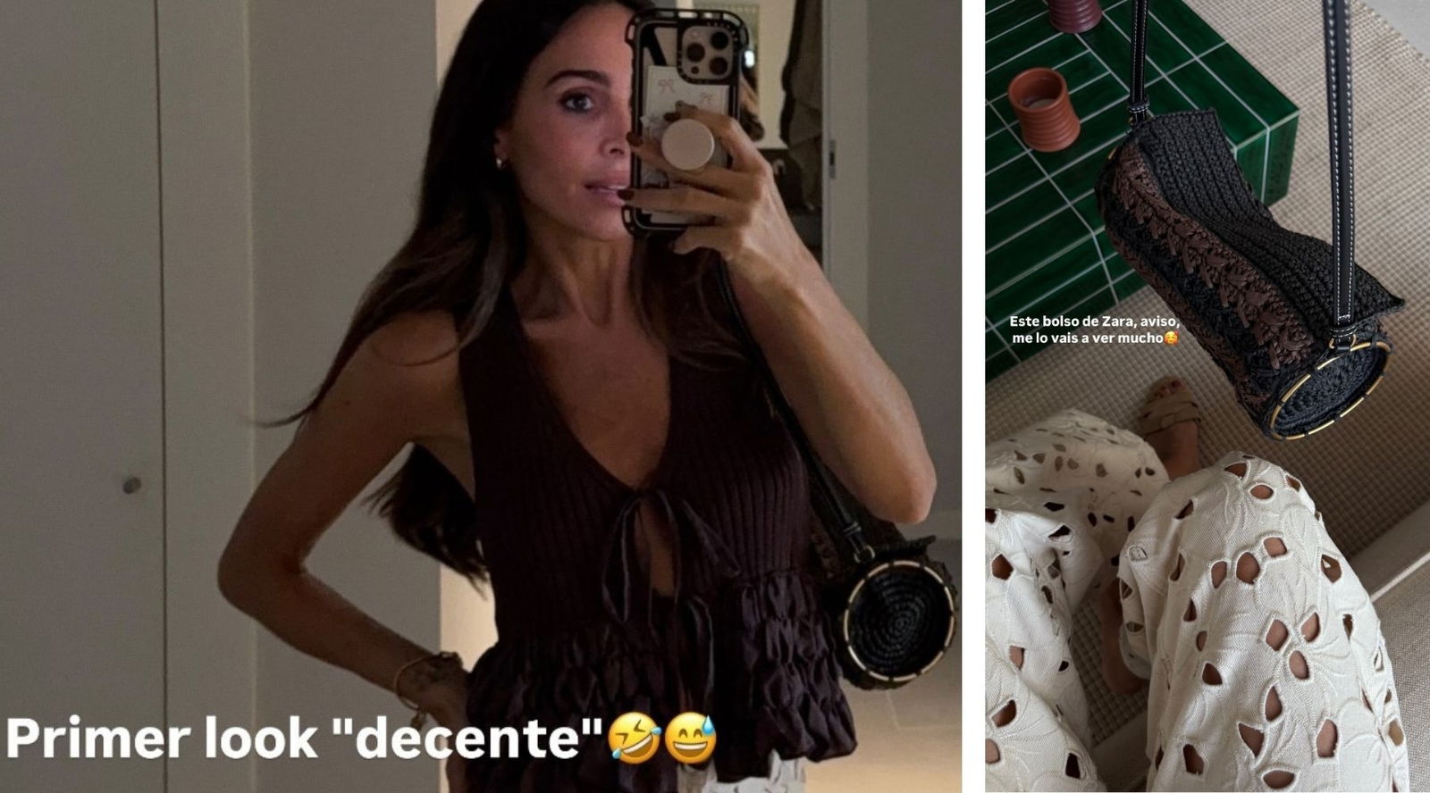 Bolso efecto rafia trenzado ZARA @rocioosorno