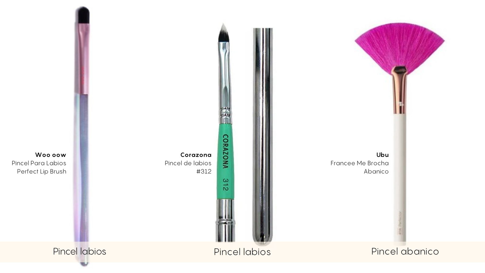 Pinceles maquillaje labios