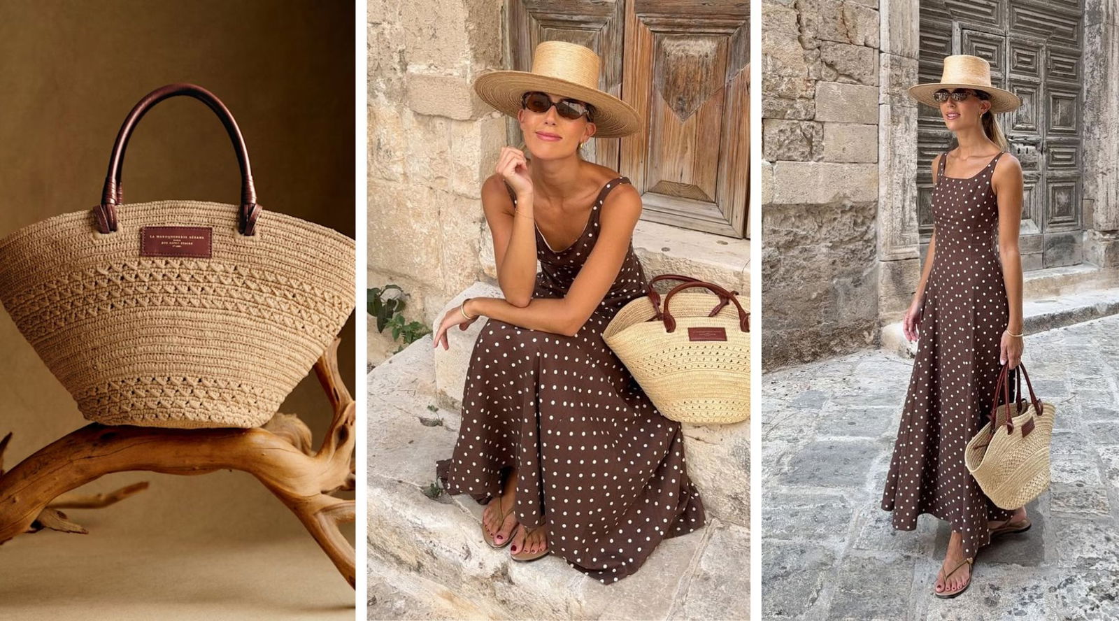 Capazos Sézane: looks reales para combinar el bolso de rafia del verano