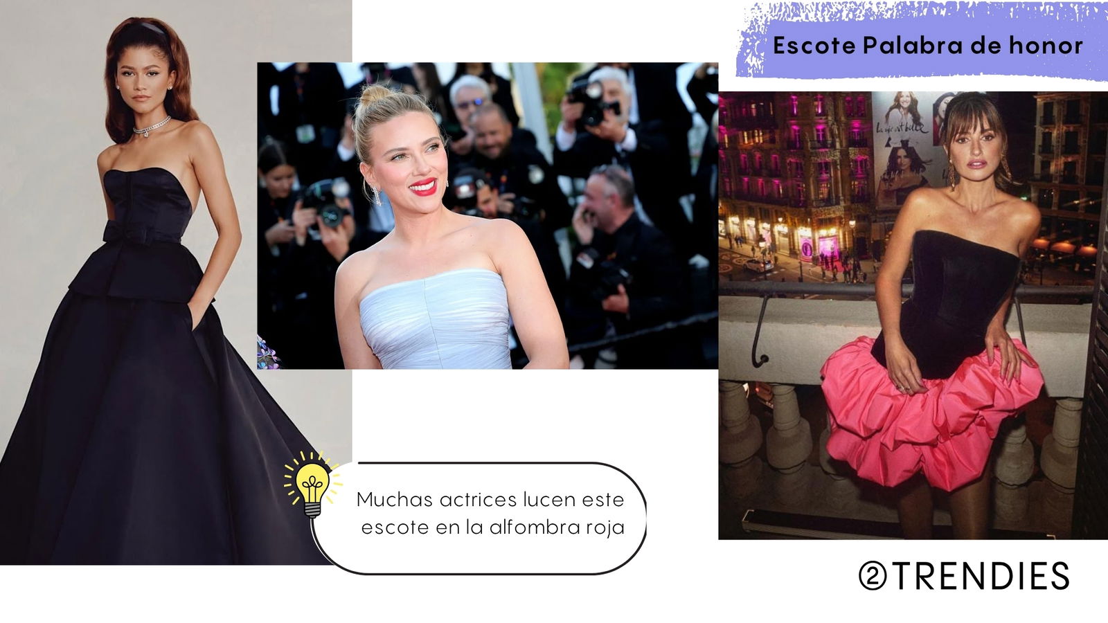 Escote palabra de honor actrices